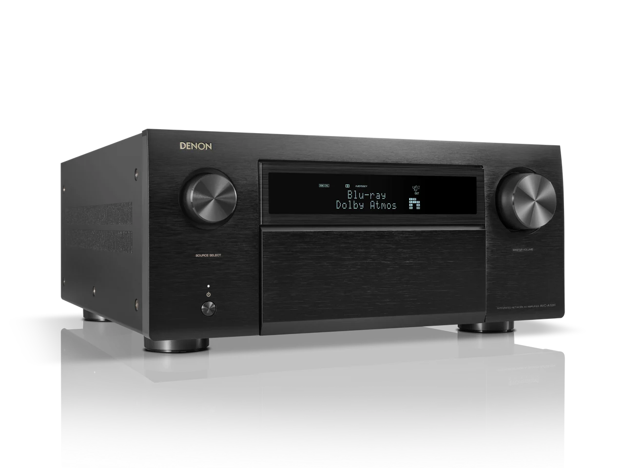 Denon AVC-A10H 13.4-channel AV receiver in black finish, front view