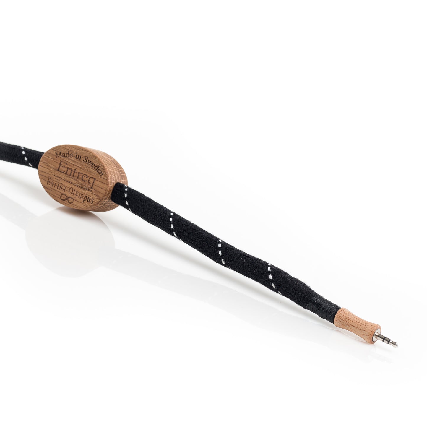 Entreq Eartha Olympus Ground Cable in natural finish showing silver conductors and hook termination