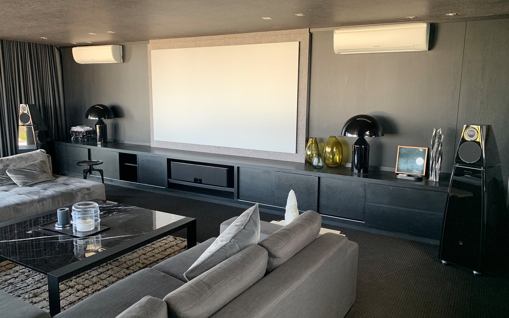 media lounge with Meridian DSP7200SE HC & VC centre channel