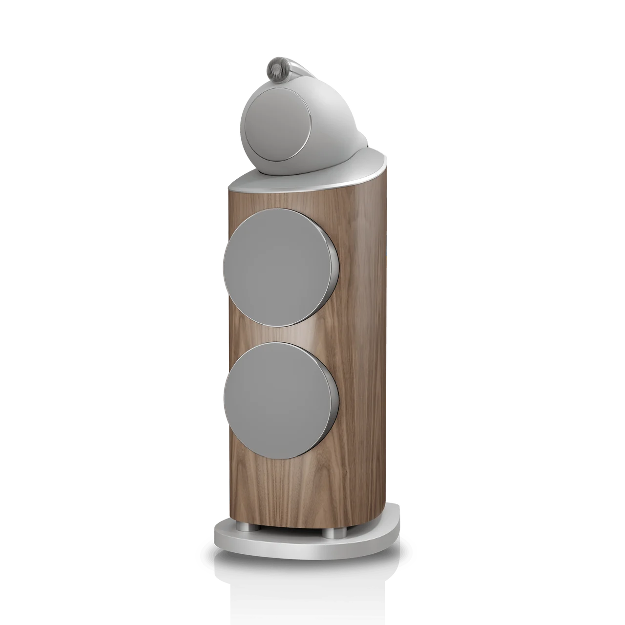 Front View Light Walnut Bowers & Wilkins 801 D5 with Grills
