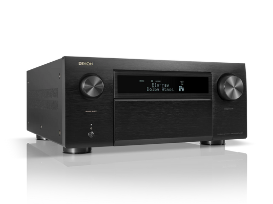 Denon AVC-A10H 13.4-channel AV receiver in black finish, front view