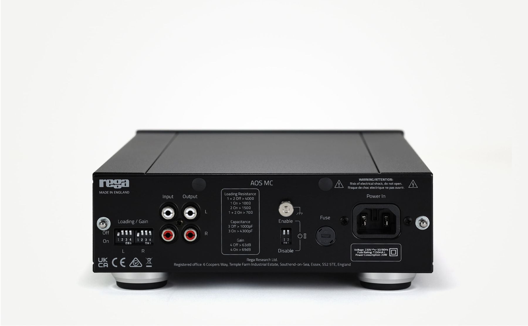 rear view Rega AOS MC Phono Stage