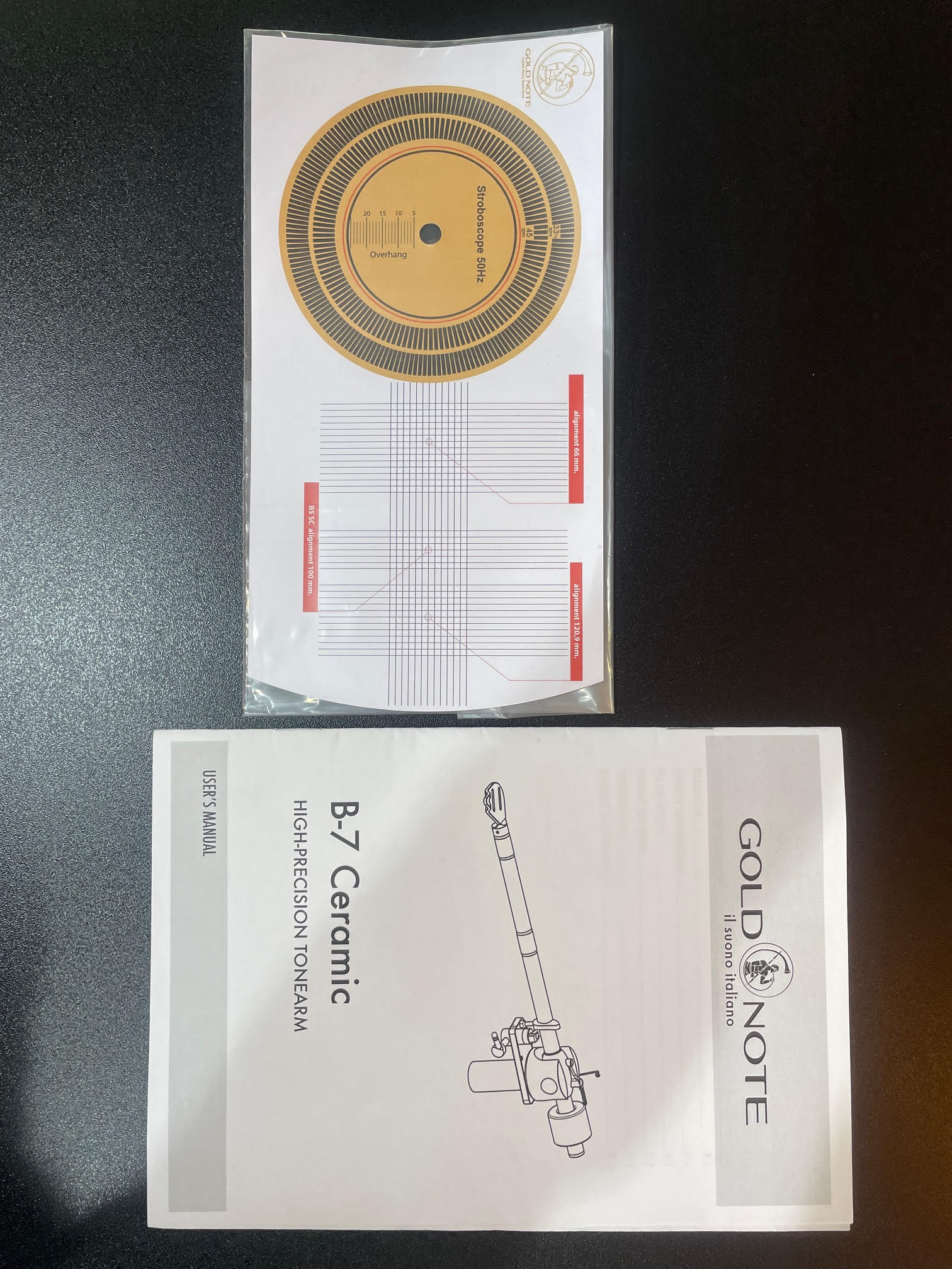 ex-demonstration Gold Note B-7 Ceramic tonearm manual