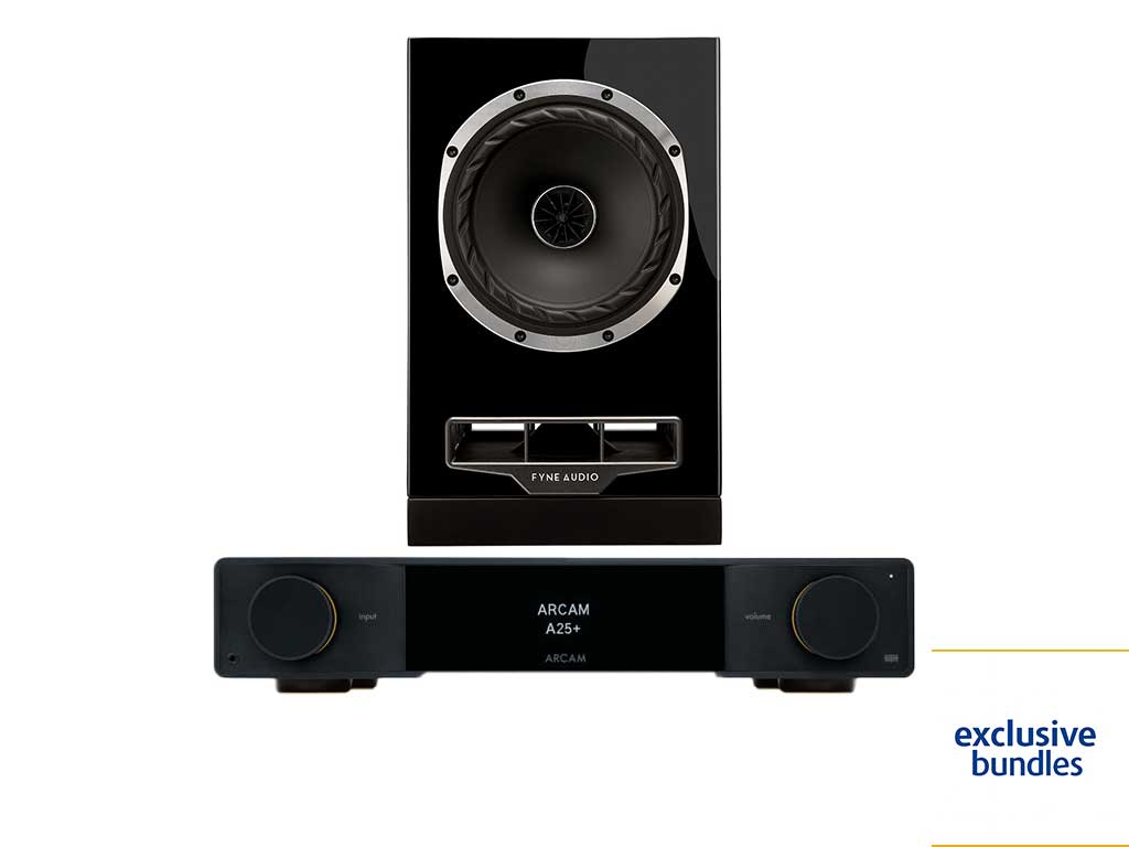 Fyne Audio F500S & Arcam Radia 25+ Amplifier Bundle gloss black