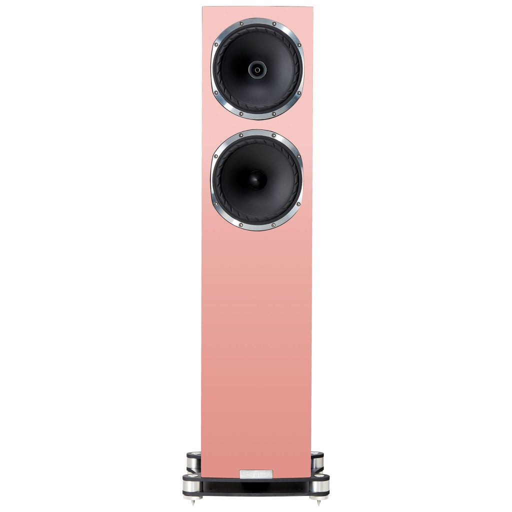 Pink front facing Fyne Audio F502SP: Bespoke RAL Classic Colour Finish