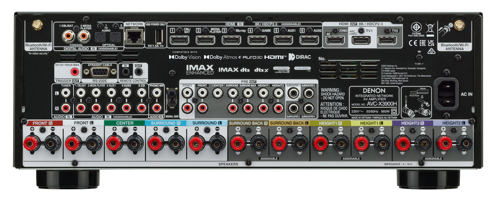 inputs on the Denon AVC-X3900H