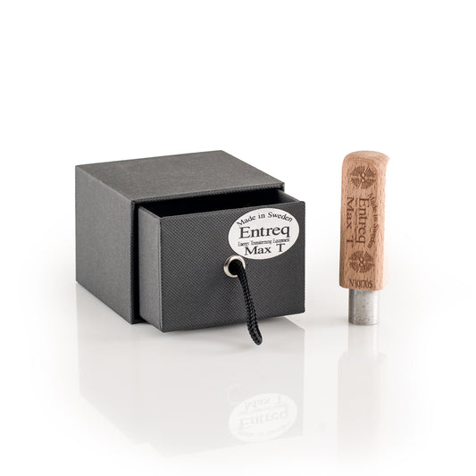 Entreq Max T ground post in wooden body, shown fitted to an Entreq ground box binding post