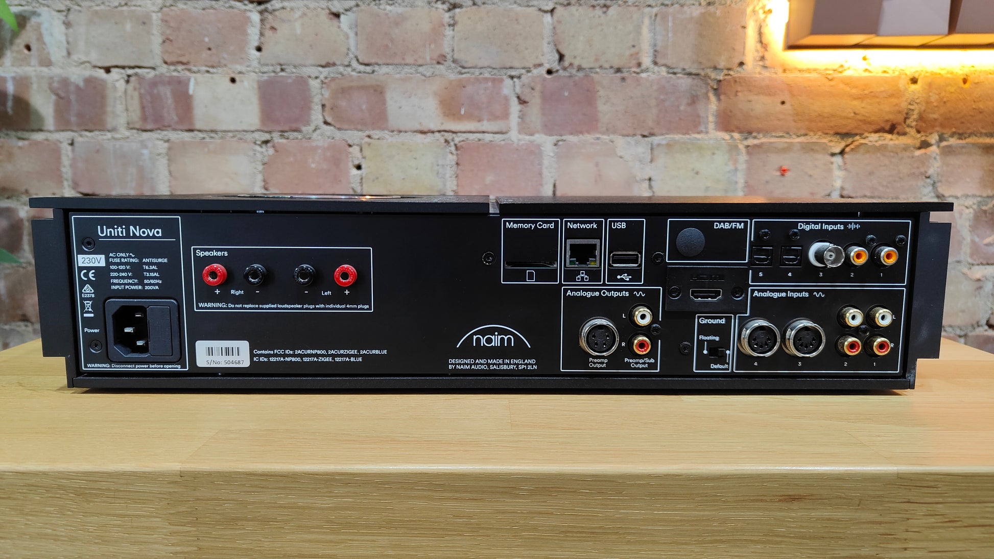 Naim Uniti Nova rear panel connectivity options