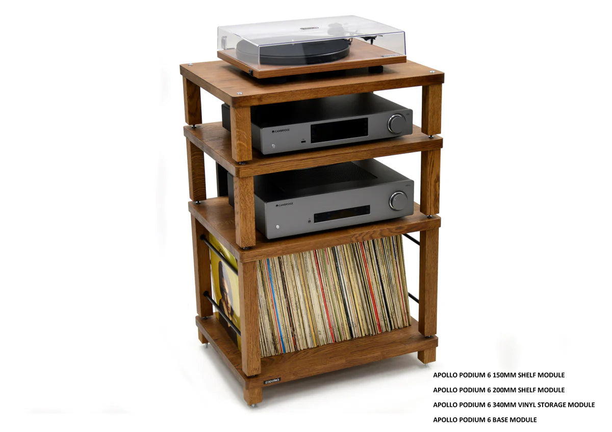 Apollo Podium 6 (Dark Oak Finish) Vinyl Storage module