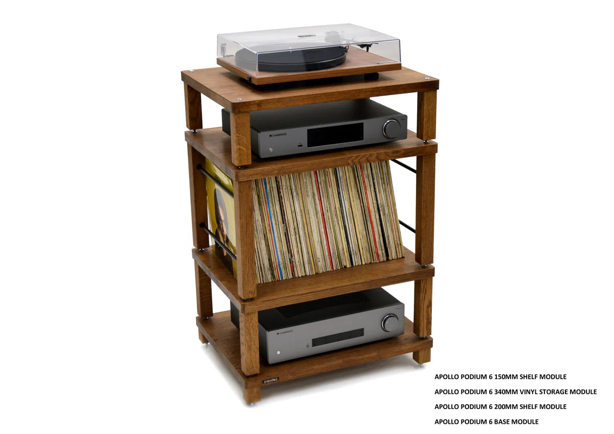 Apollo Podium 6 (Dark Oak Finish) Vinyl Storage module