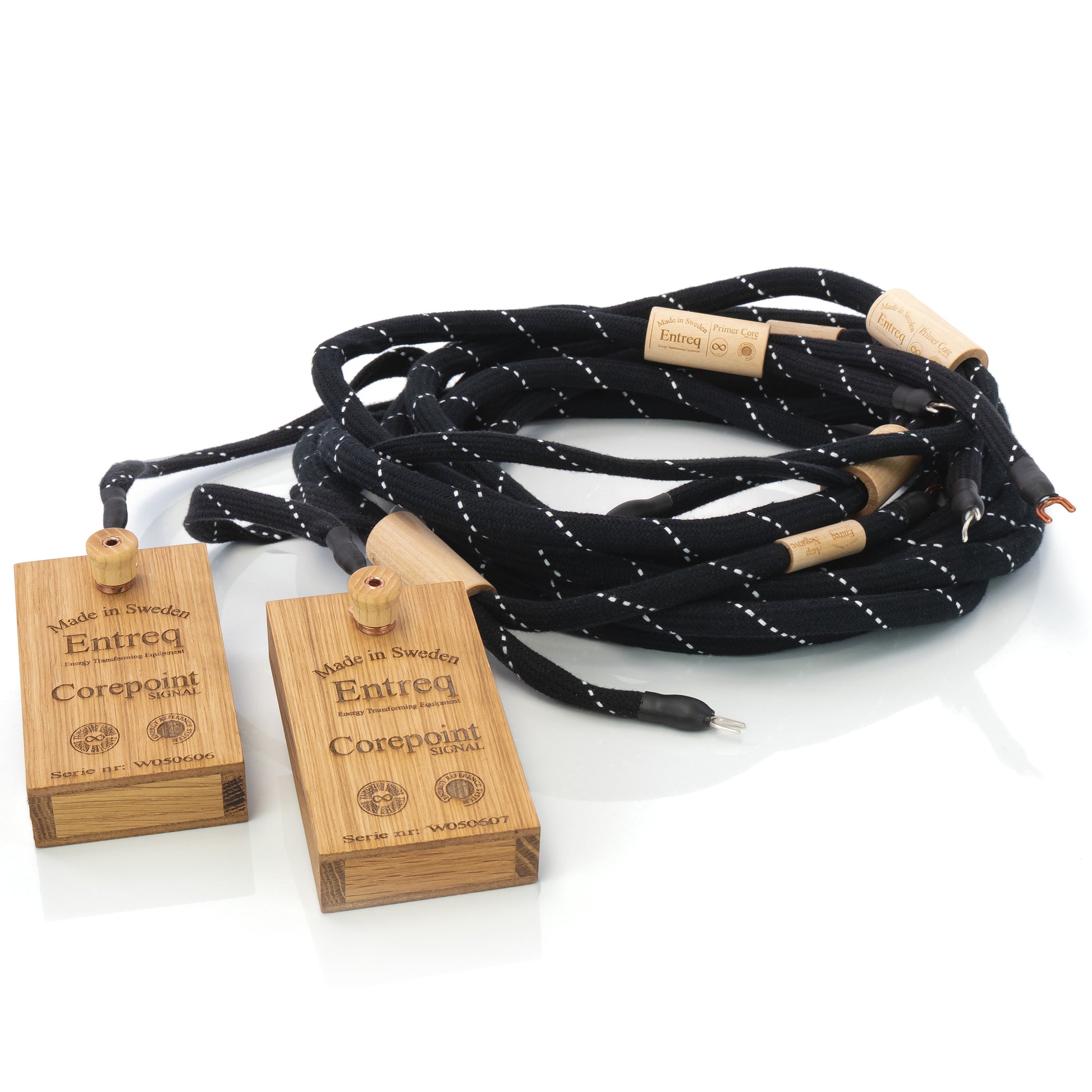 Entreq Primer Core Speaker Cable with Corepoint Signal units and spade terminations