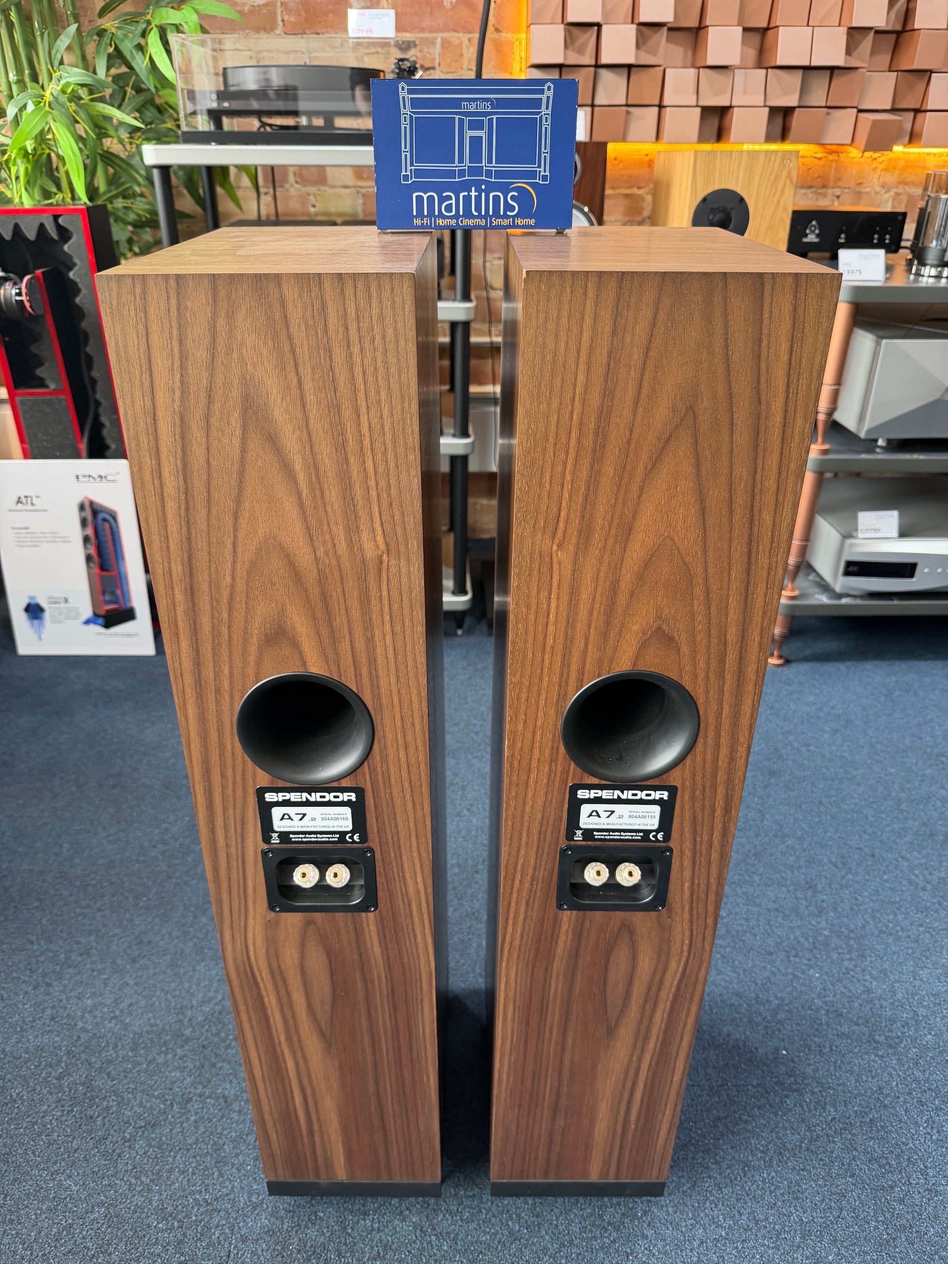 Rear view of Spendor A7.2 Speakers Walnut Ex-Demonstration