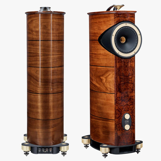 pair of Fyne Audio F1-10 Anniversary 1 facing front 1 facing rear