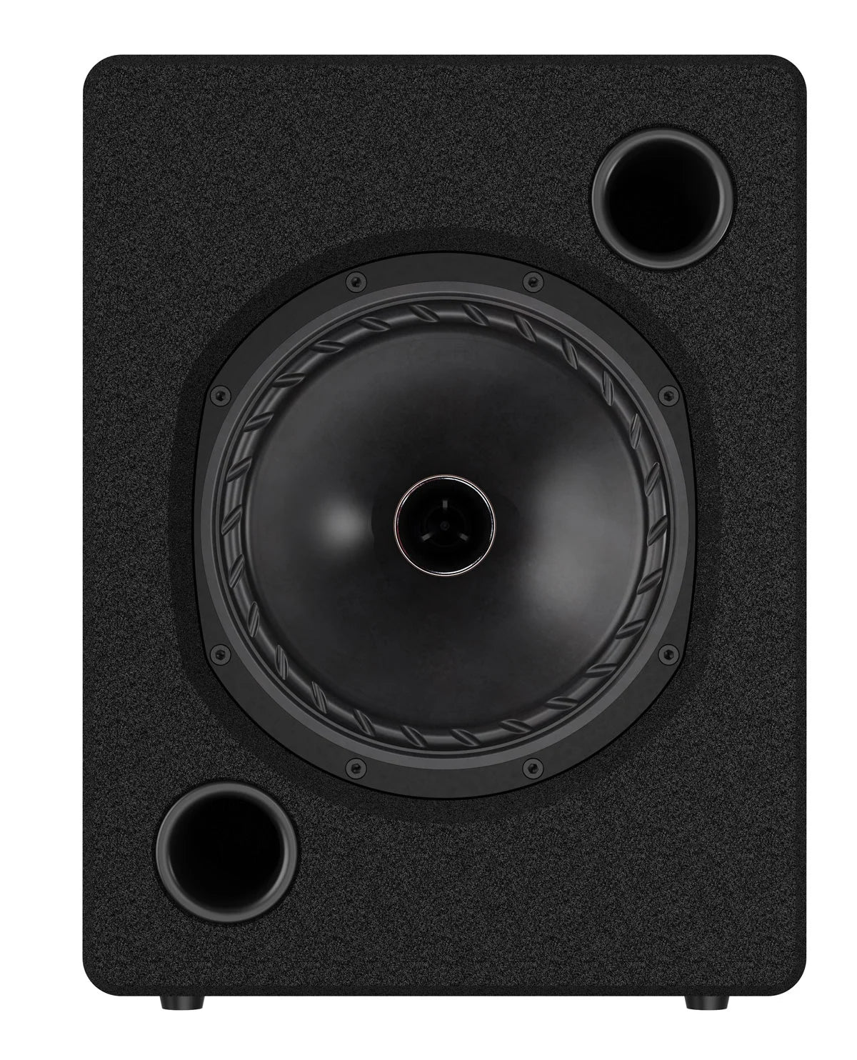 Fyne Audio F708TM Theatre Monitor in black finish, shown from the front