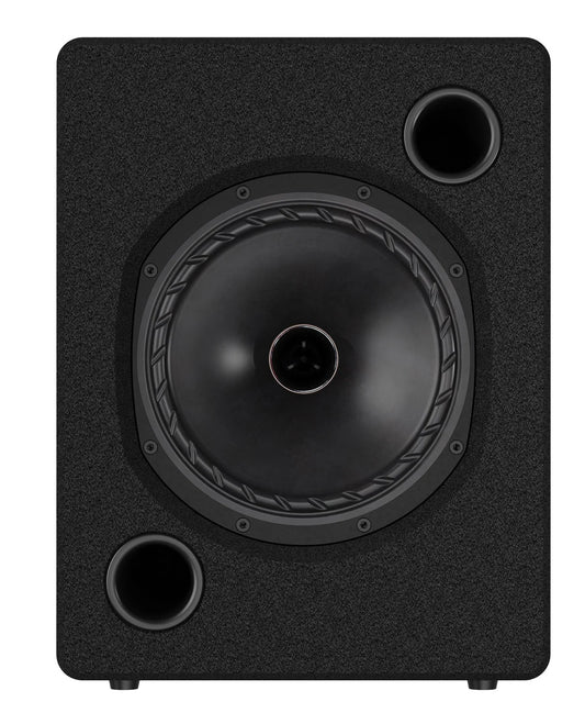 Fyne Audio F708TM Theatre Monitor in black finish, shown from the front