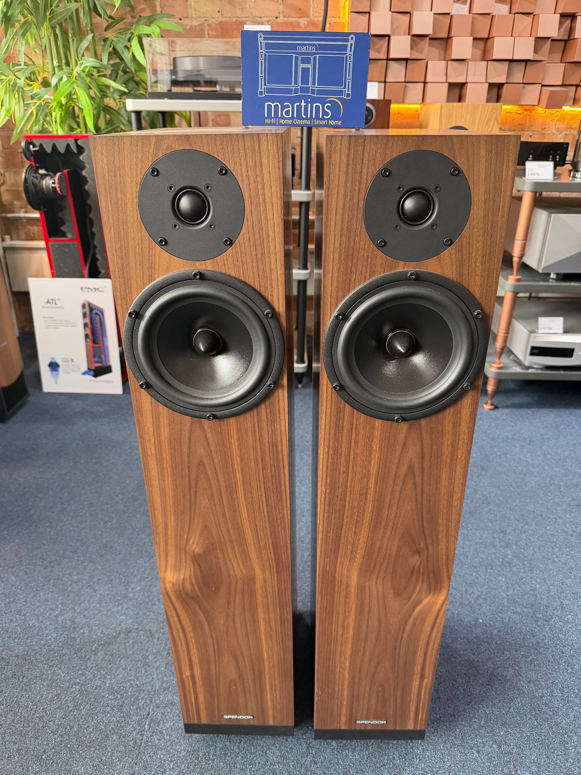 Spendor A7.2 Speakers Walnut Ex-Demonstration front view without grill
