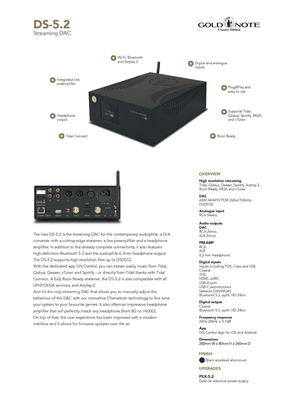 Gold Note DS-5.2 Streaming DAC