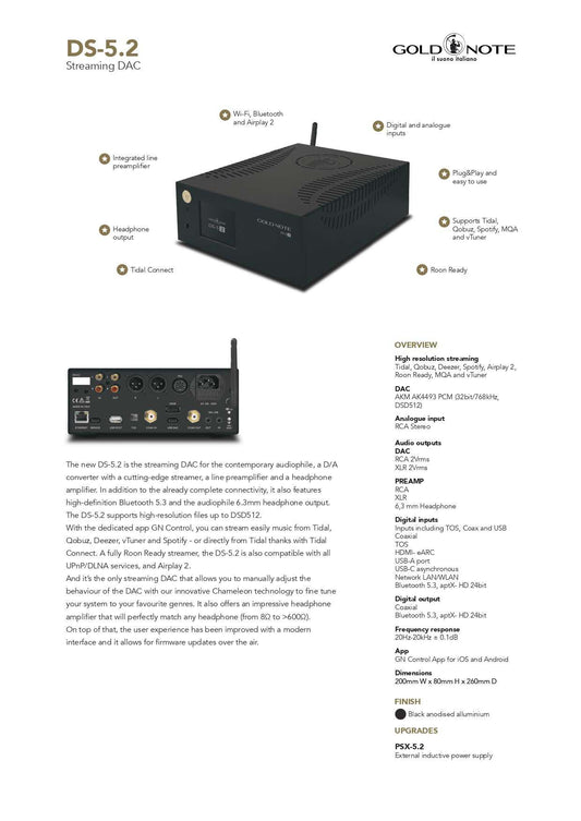 Gold Note DS-5.2 Streaming DAC