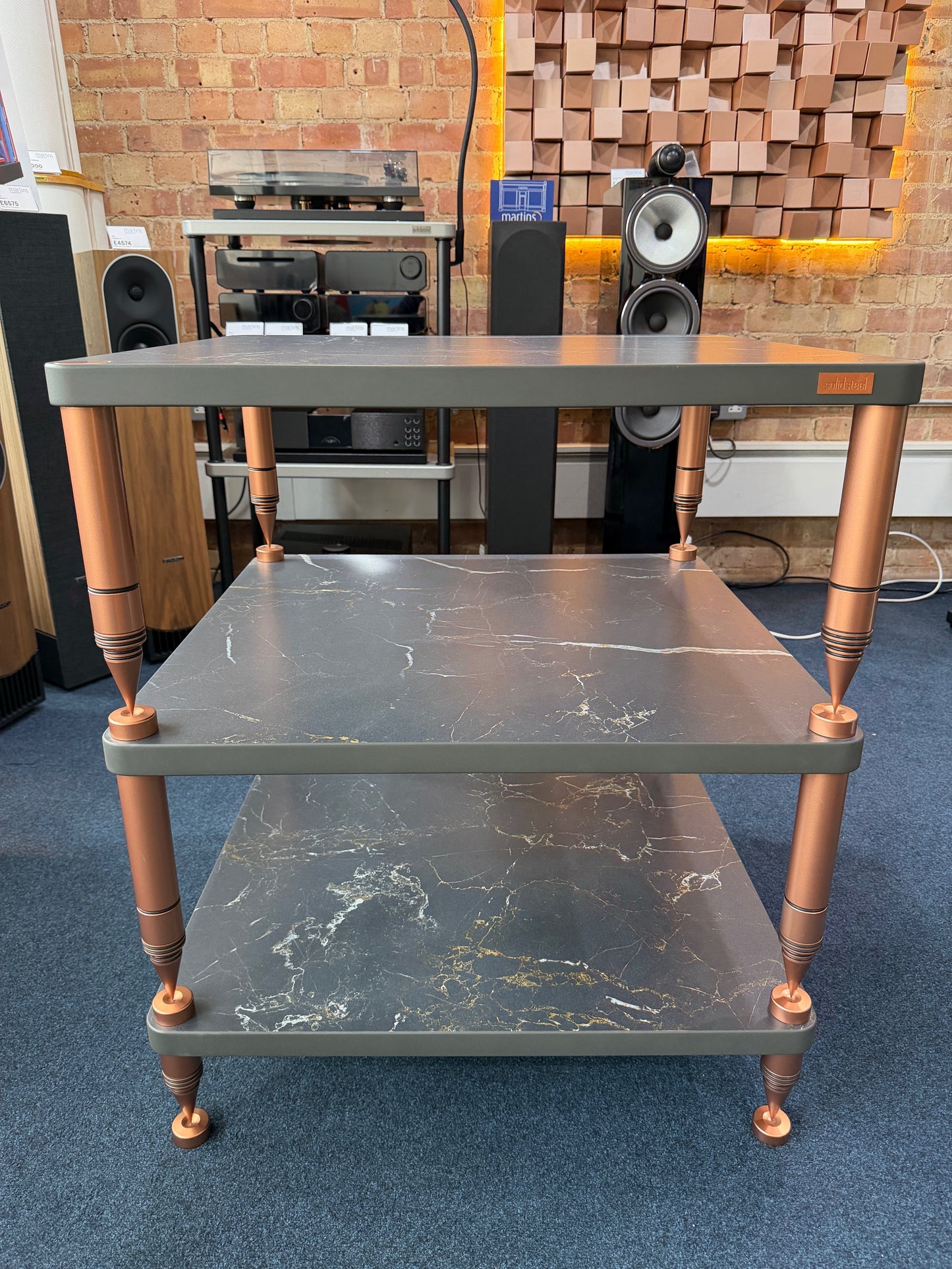 CLEARANCE SALE: Solidsteel HP3 3 Shelf Stand – Atlantic Black | Ex-Demonstration