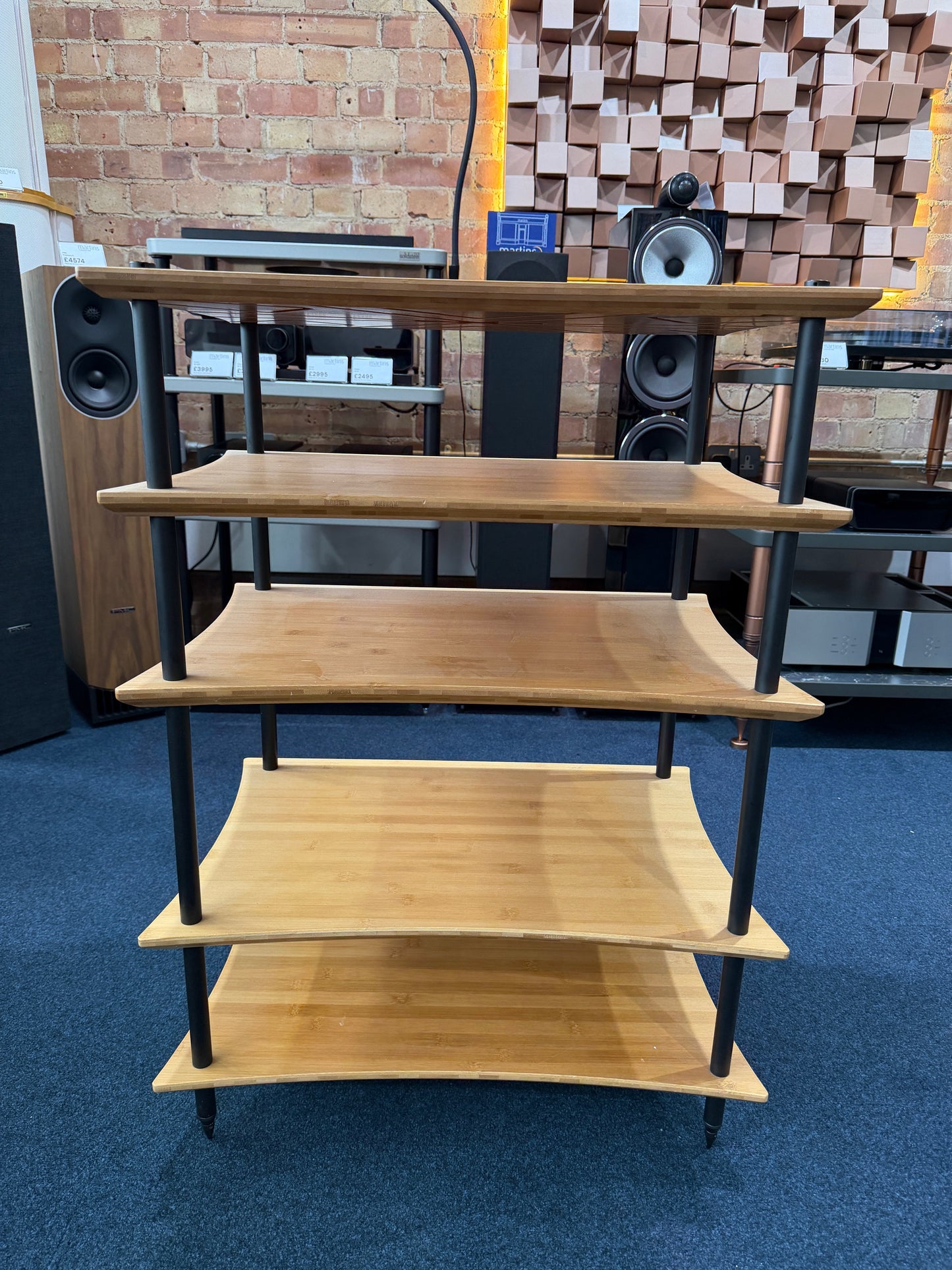 Quadraspire Q4 Evo Bamboo 4 Tier Hi-Fi Stand - Ex-Display Clearance Sale