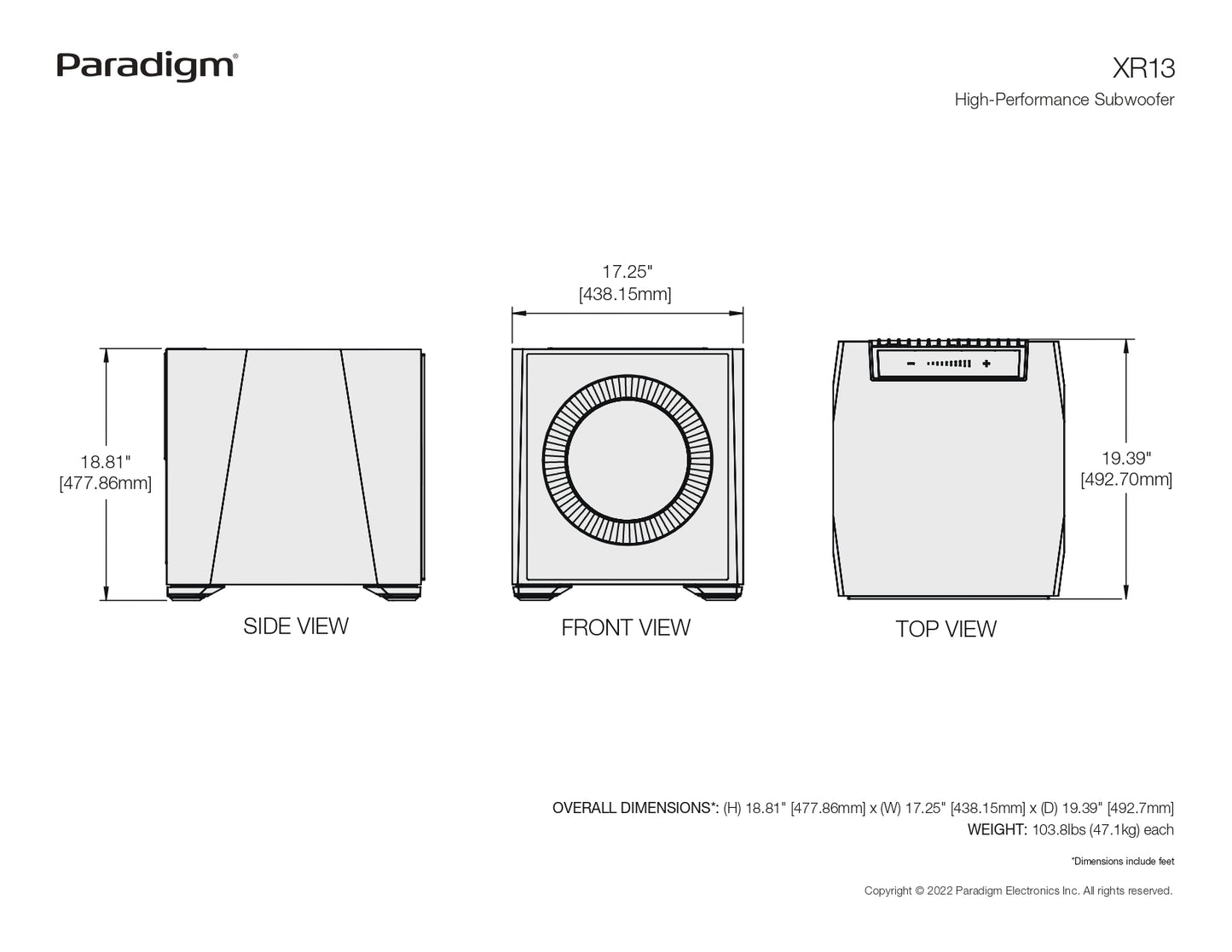 Paradigm XR13 Subwoofer