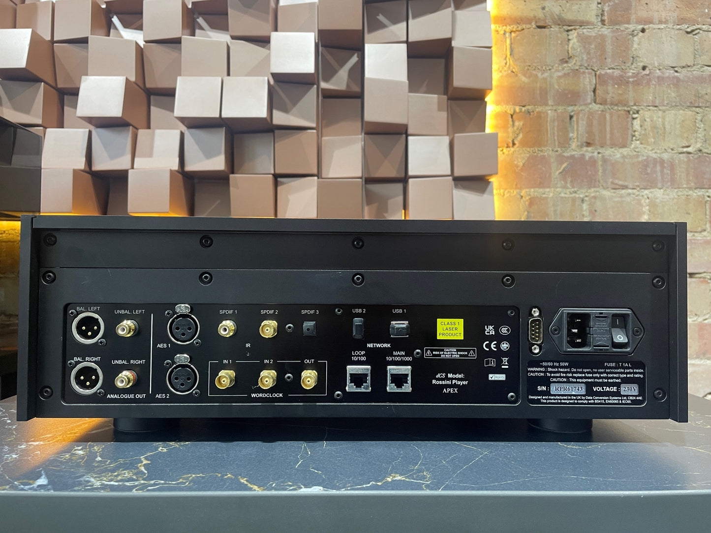 back panel dCS Rossini Apex Player - Digital Music Player