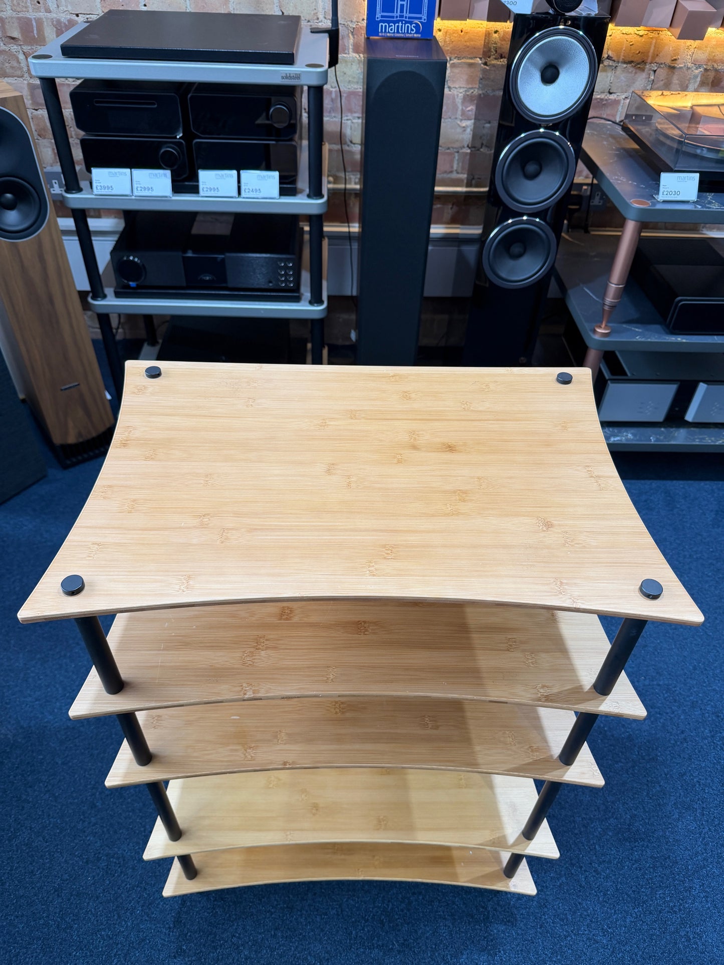 Quadraspire Q4 Evo Bamboo 4 Tier Hi-Fi Stand - Ex-Display Clearance Sale