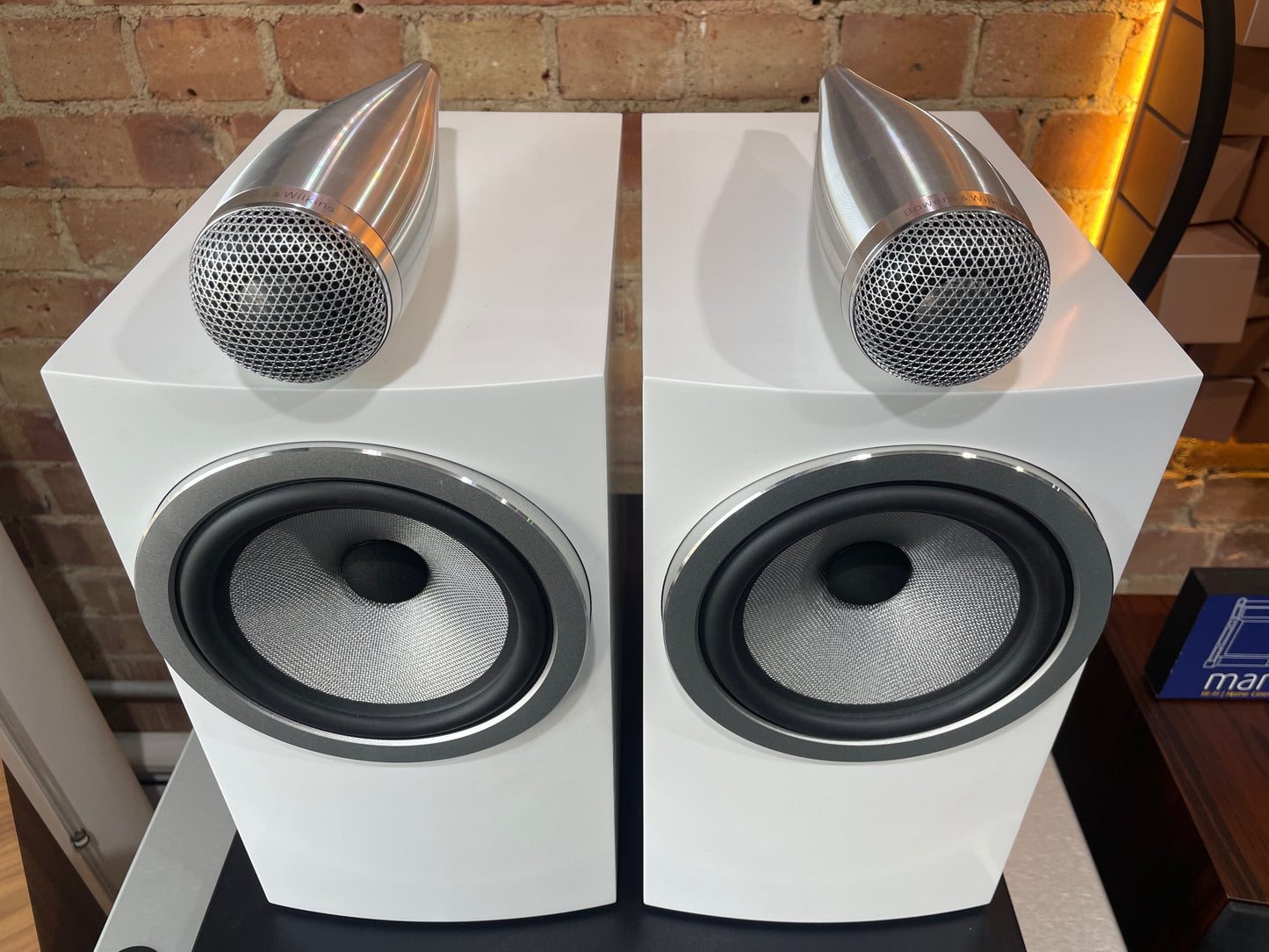 top down Clearance Sale – 705 S3 Standmount Loudspeakers (Ex-Demonstration). Save 25%. White finish, compact design, and stunning high-fidelity sound.